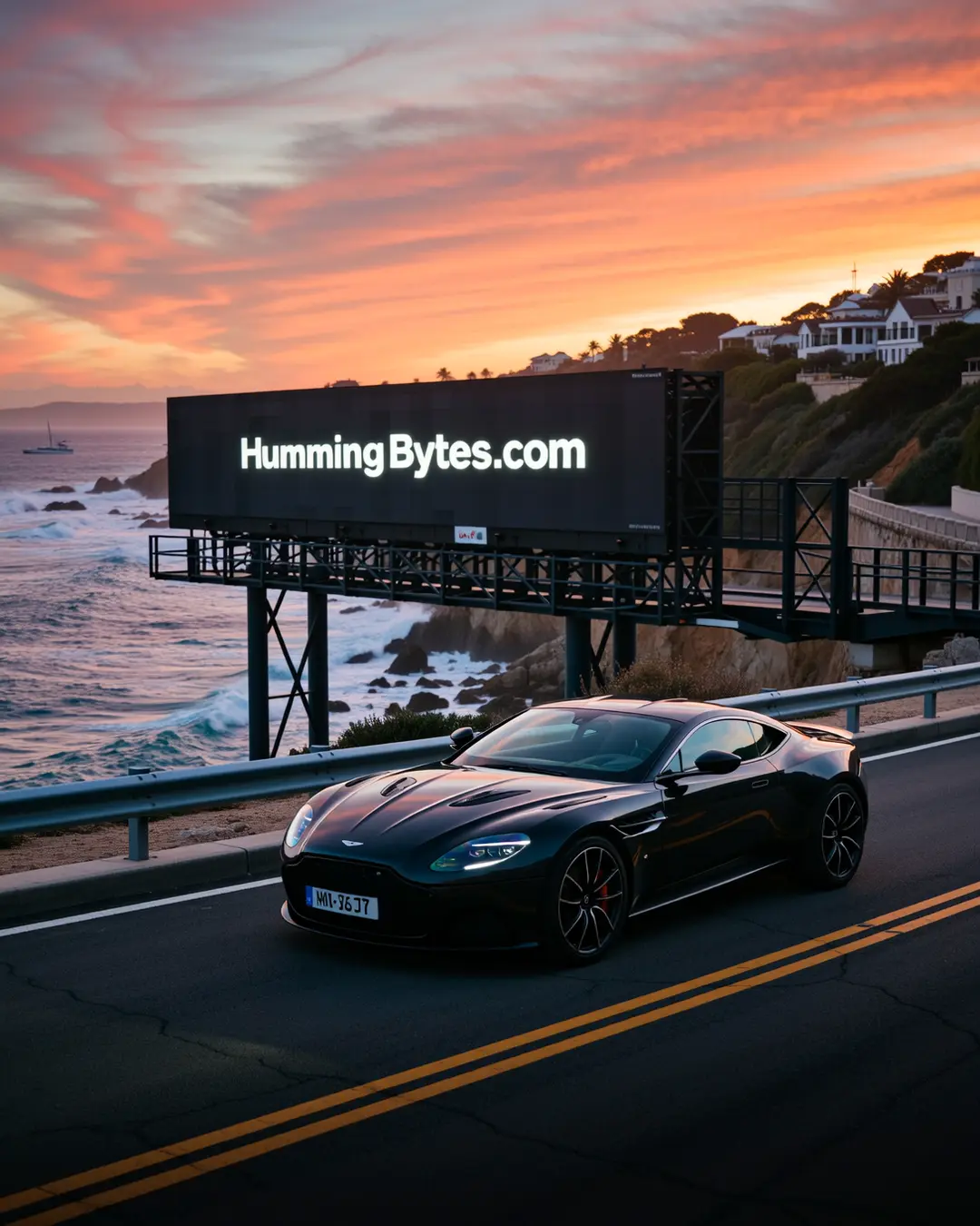 AI generated cinematic sports car video still