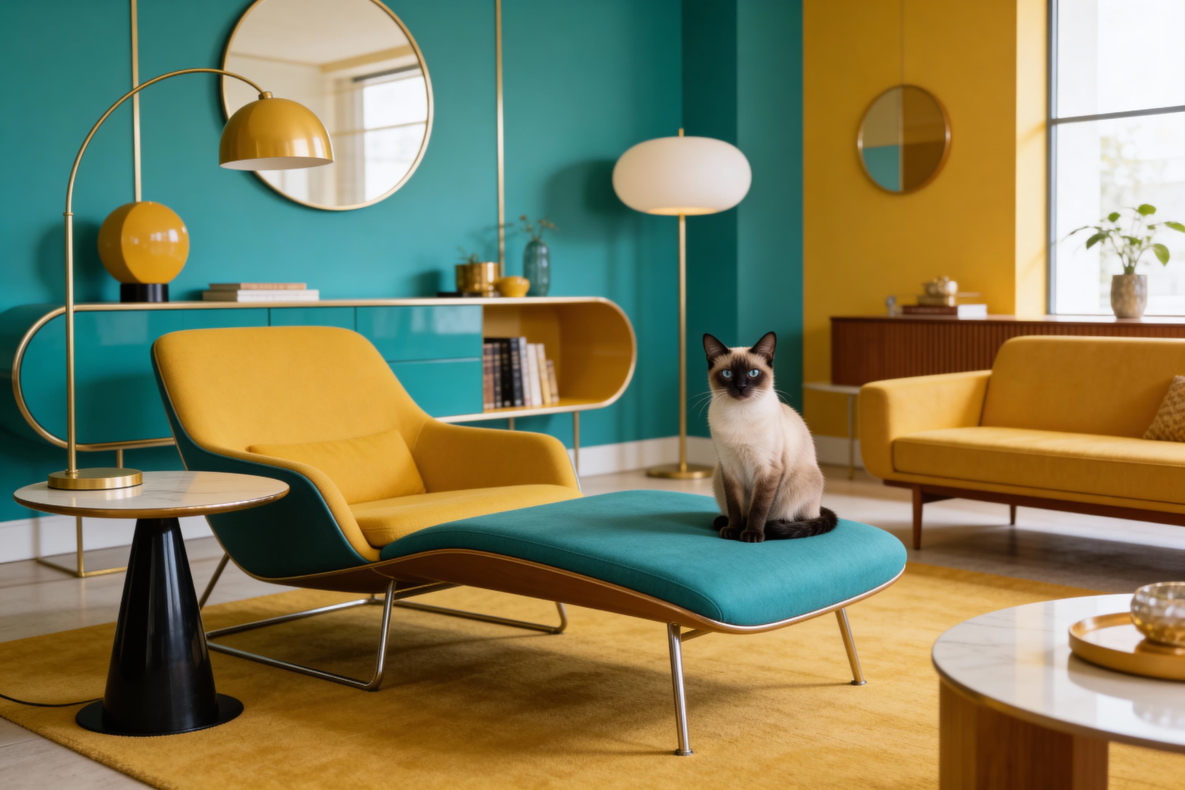 Siamese cat portrait with studio lighting